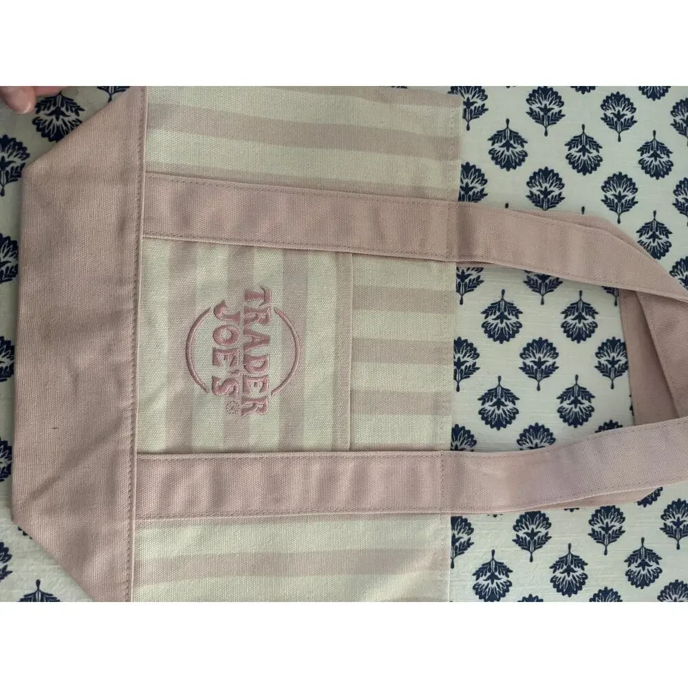 Disney Belle Pink Watercolor New Striped Custom Made Trader Joes Mini Tote